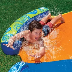 Boys Girls Banzai BANZAI Cyclone Splash Park 3-in-1 Sprinkler, Pool and Curved Slide - Outdoor Backyard Summer Water Play for Kids (16 feet). -kids pajamas set Sales 2772437 ALT5