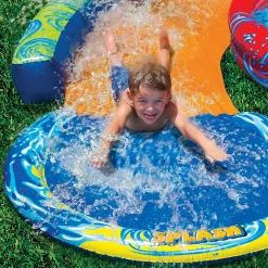 Boys Girls Banzai BANZAI Cyclone Splash Park 3-in-1 Sprinkler, Pool and Curved Slide - Outdoor Backyard Summer Water Play for Kids (16 feet). -kids pajamas set Sales 2772437 ALT6