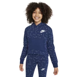 Girls 7-16 Nike Printed Fleece Hoodie -kids pajamas set Sales 4878466 Blue Void White