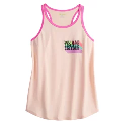 Girls 7-16 Tek Gear® Graphic Tank Top in Regular & Plus Size -kids pajamas set Sales 4888286 Peach Limited Edition