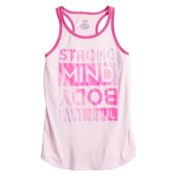 Girls 7-16 Tek Gear® Graphic Tank Top in Regular & Plus Size -kids pajamas set Sales 4888286 Pink Strong Mind