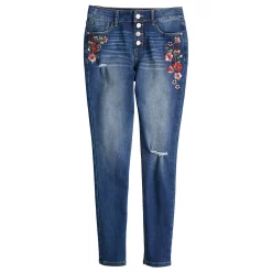 Girls 4-20 SO® Superstar Highrise Skinny Jeans in Regular & Plus Sizes -kids pajamas set Sales 4937089 Dark Wash Embroidered