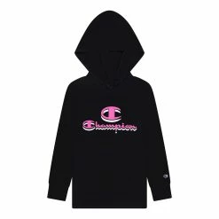Girls 7-16 Champion® Script Hooded Tee -kids pajamas set Sales 4945613 Black