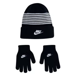 Boys 8-20 Nike Striped Beanie & Gloves Set -kids pajamas set Sales 4970522 Black