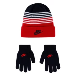 Boys 8-20 Nike Striped Beanie & Gloves Set