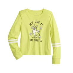 Girls 4-18 & Plus SO® Favorite Boxy Long-Sleeve Tee -kids pajamas set Sales 5008743 Gold Dog