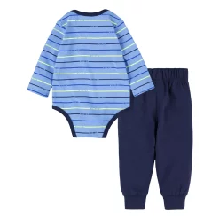 Baby Boy Nike Logo Striped Bodysuit & Pants Set -kids pajamas set Sales 5046150 ALT