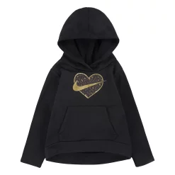 Toddler Girl Nike Leopard Print Fleece High Low Pullover Hoodie -kids pajamas set Sales 5140707 Black