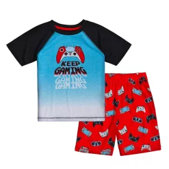 Cuddl Duds® Boys 4-16 Tee & Shorts Pajama Set -kids pajamas set Sales 5184027 Black