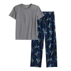 Boys 8-20 Sonoma Goods For Life® Tee & Microfleece Pants Pajama Set in Regular & Husky -kids pajamas set Sales 5206830 Skull Boarder