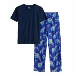 Boys 8-20 Sonoma Goods For Life® Tee & Microfleece Pants Pajama Set in Regular & Husky -kids pajamas set Sales 5206830 Sport
