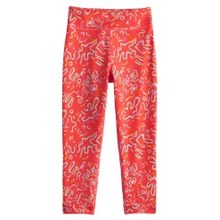 Girls 7-16 Tek Gear® Performance 7/8 Leggings in Regular & Plus -kids pajamas set Sales 5221479 Coral Squiggles