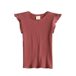 Girls 4-12 Jumping Beans® Ribbed Flutter Sleeve Tee