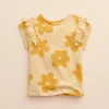 Baby & Toddler Girl Little Co. by Lauren Conrad Organic Ruffle Tee -kids pajamas set Sales 5263843 Yellow Big Flower