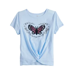 Girls 7-20 SO® Twist Front Graphic Tee in Regular & Plus -kids pajamas set Sales 5267767 ALT