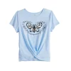 Girls 7-20 SO® Twist Front Graphic Tee in Regular & Plus -kids pajamas set Sales 5267767 Blue Butterfly