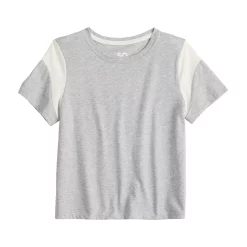 Girls 6-20 SO® Favorite Colorblock Boxy Tee in Regular & Plus Size -kids pajamas set Sales 5270056 Gray Heather