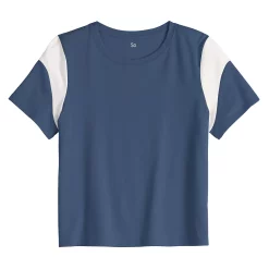 Girls 6-20 SO® Favorite Colorblock Boxy Tee in Regular & Plus Size -kids pajamas set Sales 5270056 Navy