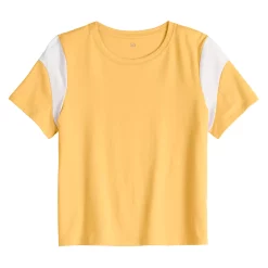Girls 6-20 SO® Favorite Colorblock Boxy Tee in Regular & Plus Size -kids pajamas set Sales 5270056 Yellow