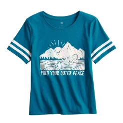 Girls 6-20 SO® Favorite Boxy Graphic Tee in Regular & Plus -kids pajamas set Sales 5274724 Outer Peace