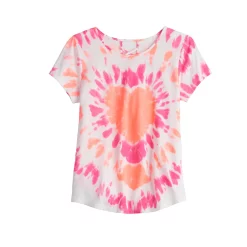 Girls 6-20 SO® Lattice Back Favorite Tee in Regular & Plus -kids pajamas set Sales 5319016 Heart Tie Dye