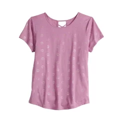 Girls 6-20 SO® Lattice Back Favorite Tee in Regular & Plus -kids pajamas set Sales 5319016 Purple Peace