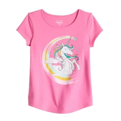 Toddler Girl Jumping Beans® Physical Adaptive Double-Layer Tee -kids pajamas set Sales 5346129 Pink Unicorn