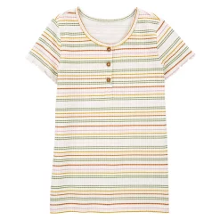 Girls 4-12 Carter's Scalloped-Sleeve Tee -kids pajamas set Sales 5357578 Multi Stripe