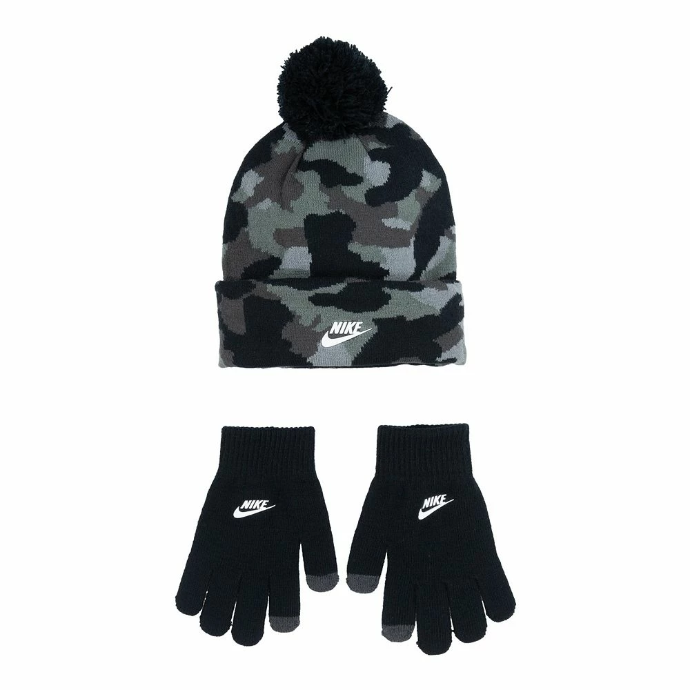 Boys 8-20 Nike Camo Pom Beanie & Texting Gloves Set 4 Boys 8-20 Nike Camo Pom Beanie & Texting Gloves Set - Image 2