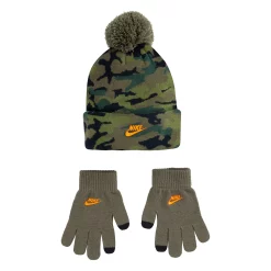 Boys 8-20 Nike Camo Pom Beanie & Texting Gloves Set