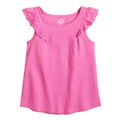 Toddler Girl Jumping Beans® Eyelet Flutter Tee -kids pajamas set Sales 5473283 Dark Pink