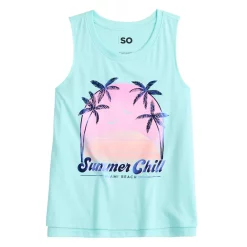 Girls 6-20 SO® The Weekend Tank Top in Regular & Plus -kids pajamas set Sales 5503757 Aqua Summer