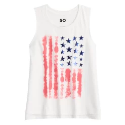 Girls 6-20 SO® The Weekend Tank Top in Regular & Plus -kids pajamas set Sales 5503757 White Flag