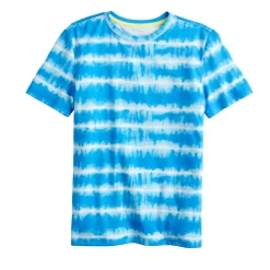 Boys 8-20 Sonoma Goods For Life® Supersoft Tie Dye Tee in Regular & Husky -kids pajamas set Sales 5515828 Wavy Tie Dye Blue