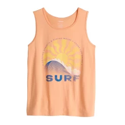 Boys 8-20 Sonoma Goods For Life® Super Soft Printed Tank Top in Regular & Husky -kids pajamas set Sales 5519855 Surf Sun Orange