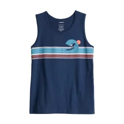 Boys 8-20 Sonoma Goods For Life® Super Soft Printed Tank Top in Regular & Husky -kids pajamas set Sales 5519855 Surfer Stripe Navy