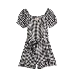 Girls 6-20 SO® Wrap Front Puff Sleeve Romper in Regular & Plus 8 Girls 6-20 SO® Wrap Front Puff Sleeve Romper in Regular & Plus -kids pajamas set Sales 5526962 Black Check