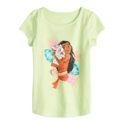 Girls 4-12 Disney Moana Adaptive Abdominal Access, Sensory, & Easy Dressing Moana & Pua Double Layer Graphic Tee by Jumping Beans®