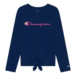 Girls 7-16 Champion® Classic Script Tie Front Tee