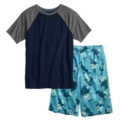 Boys 5-16 Sonoma Goods For Life® Top & Shorts Pajama Set -kids pajamas set Sales 5560226 Blue Wildlife