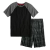 Boys 5-16 Sonoma Goods For Life® Top & Shorts Pajama Set -kids pajamas set Sales 5560226 Gray Plaid