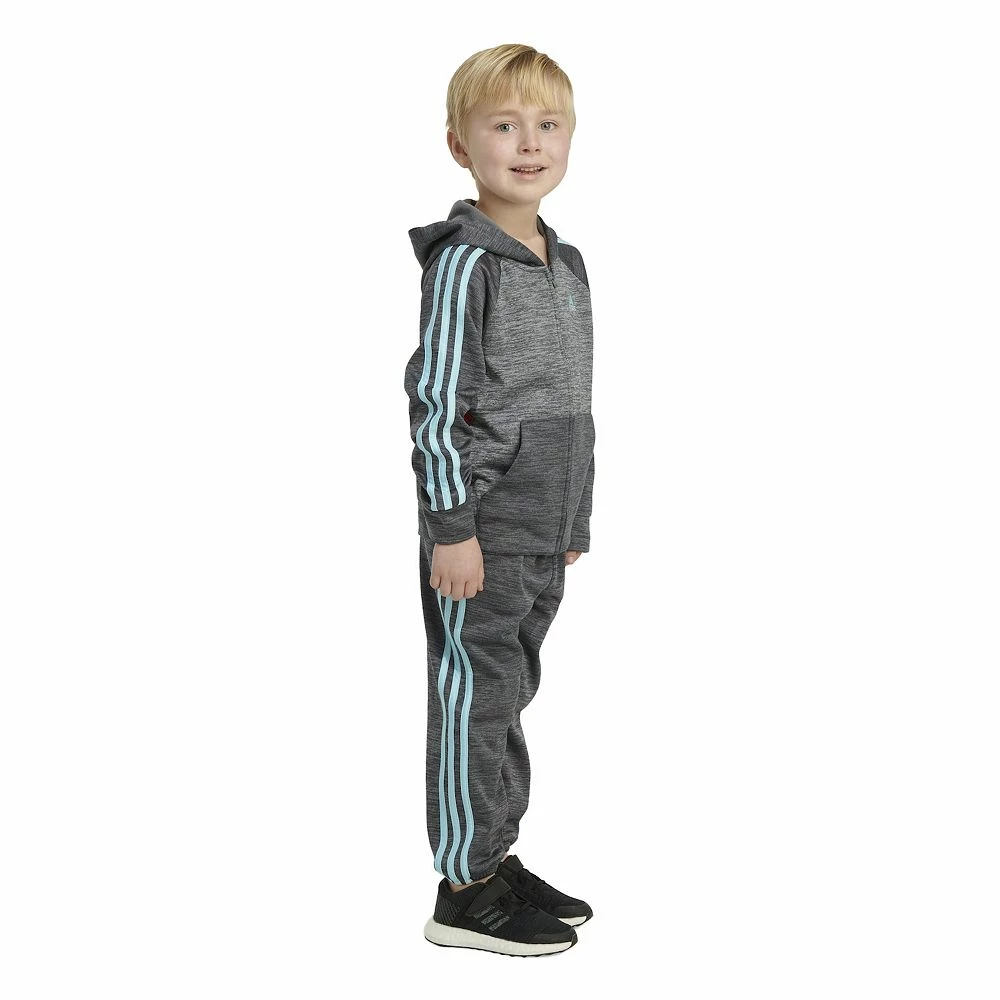 Boys 4-7 adidas Melange Fleece 3-Stripe Raglan Hoodie & Jogger Pants Set 9 Boys 4-7 adidas Melange Fleece 3-Stripe Raglan Hoodie & Jogger Pants Set - Image 7