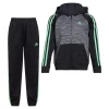 Boys 4-7 adidas Melange Fleece 3-Stripe Raglan Hoodie & Jogger Pants Set -kids pajamas set Sales 5565370 Black Green