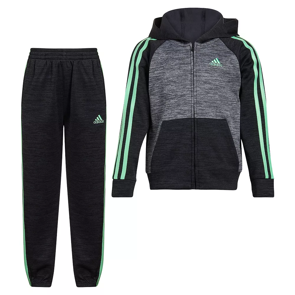 Boys 4-7 adidas Melange Fleece 3-Stripe Raglan Hoodie & Jogger Pants Set 3 Boys 4-7 adidas Melange Fleece 3-Stripe Raglan Hoodie & Jogger Pants Set