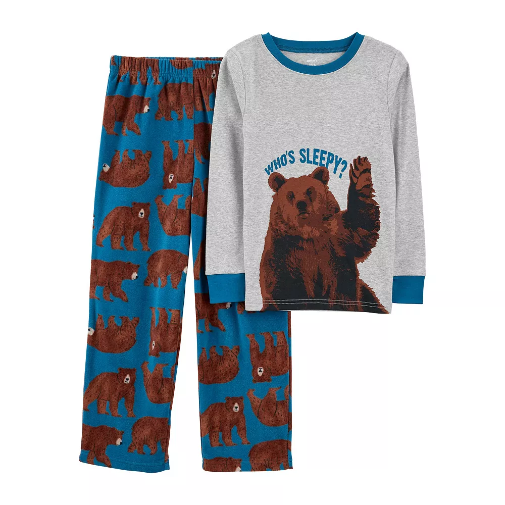Boys Carter's 2-Piece Cotton & Fleece Pajamas 3 Boys Carter's 2-Piece Cotton & Fleece Pajamas