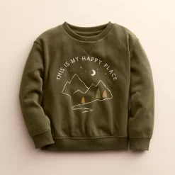 Baby & Toddler Little Co. by Lauren Conrad Pullover Sweatshirt -kids pajamas set Sales 5574273 Dark Olive Happy Place