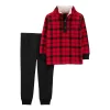 Toddler Boy Carter's Buffalo Check Fleece Pullover & Jogger Pants Set -kids pajamas set Sales 5576412