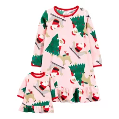 Girls 4-14 Carter's Christmas Nightgown with Coordinating Doll Nightgown