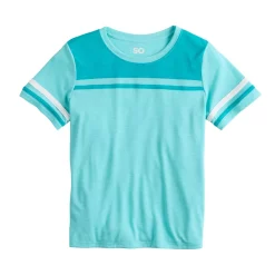 Girls 6-20 SO® Boxy Colorblock Varsity Tee in Regular & Plus -kids pajamas set Sales 5579287 Island Shores
