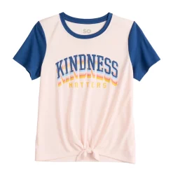 Girls 6-20 SO® Graphic Tie Front Tee in Regular & Plus -kids pajamas set Sales 5579411 Kindess
